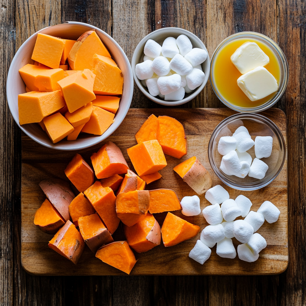 Sweet Potato Casserole ingredients