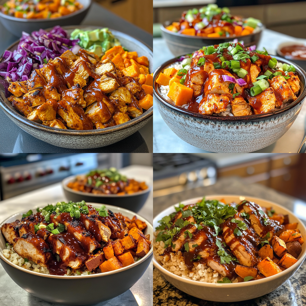BBQ Chicken and Sweet Potato Bowls
