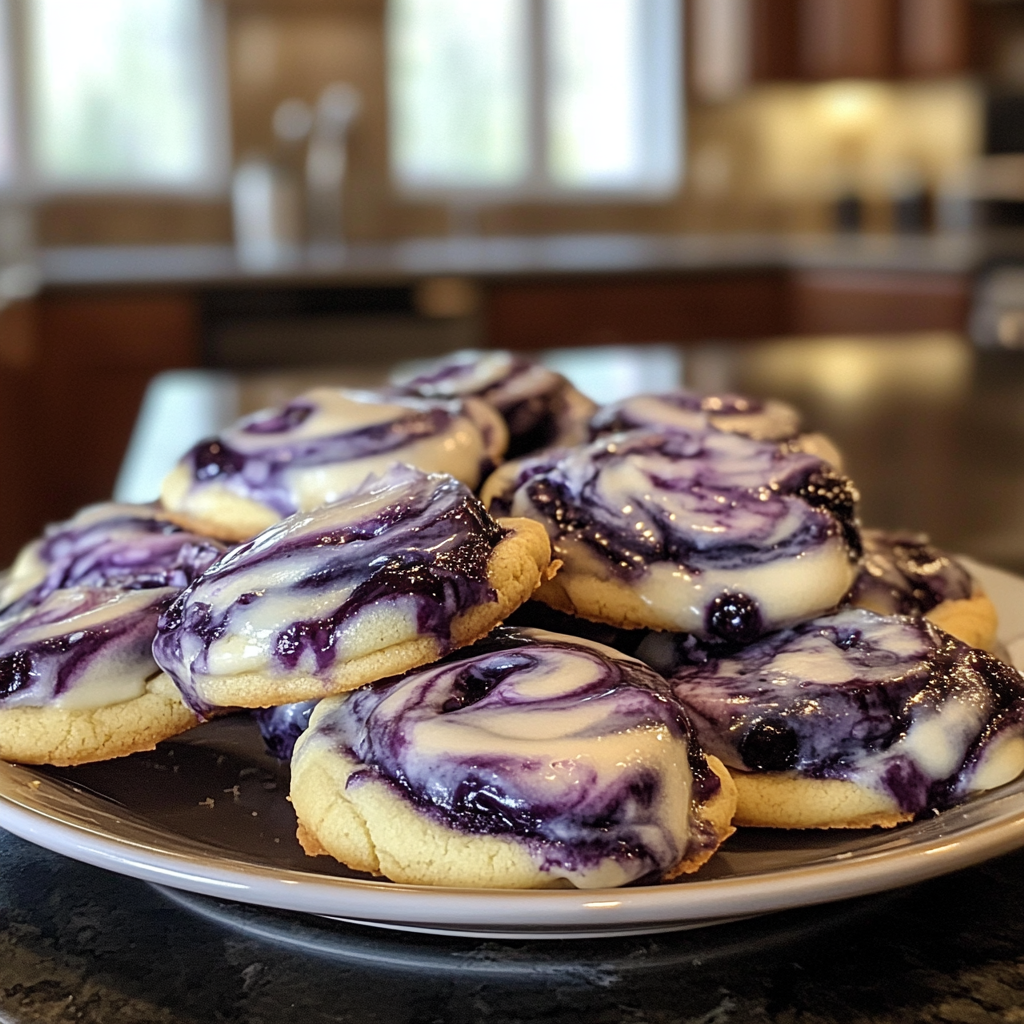 Blueberry Cheesecake Swirl Cookies