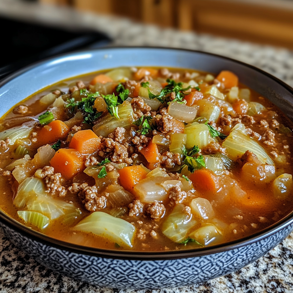 Cabbage Soup with Ground Beef