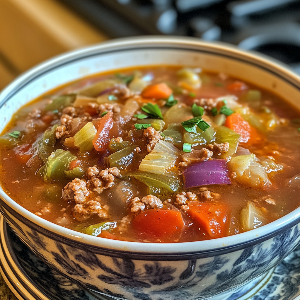 Cabbage Soup with Ground Beef