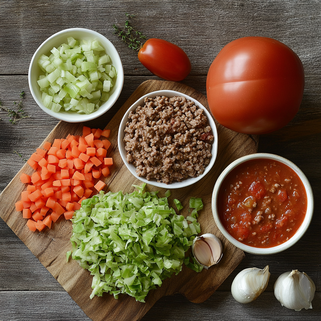 Cabbage Soup with Ground Beef ingredients