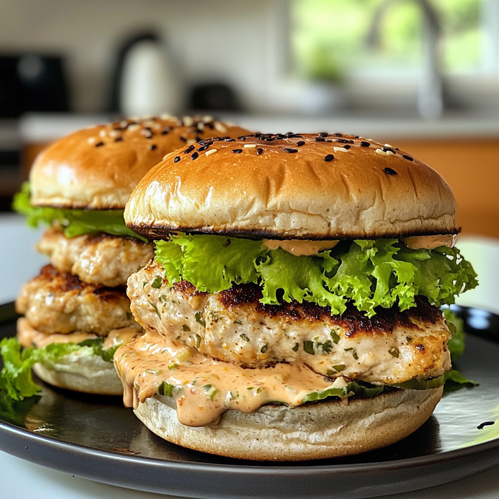 Chicken Burgers with Caesar Twist