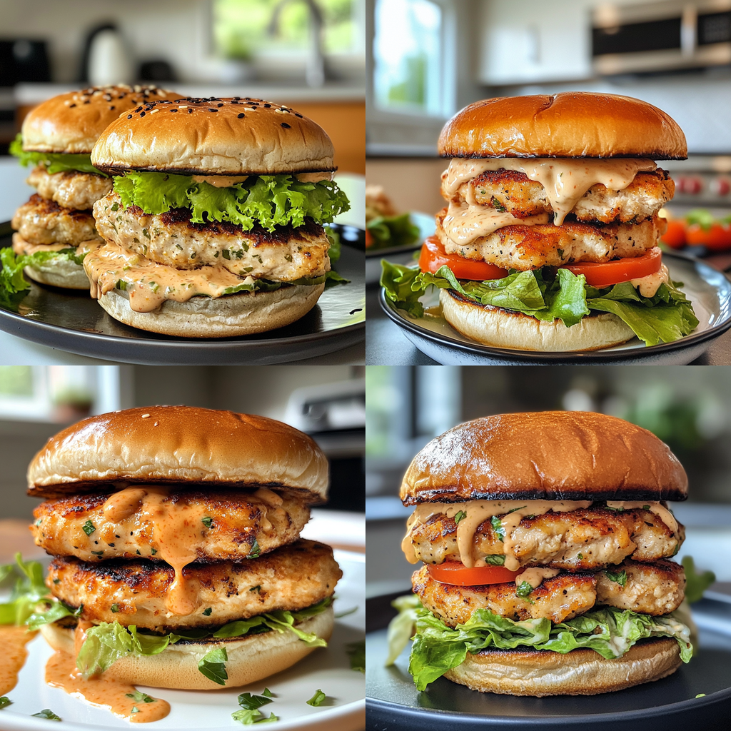 Chicken Burgers with Caesar Twist