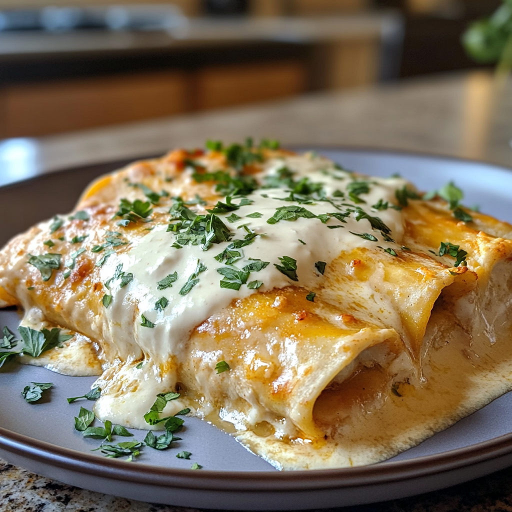 Chicken Enchiladas with Sour Cream Sauce