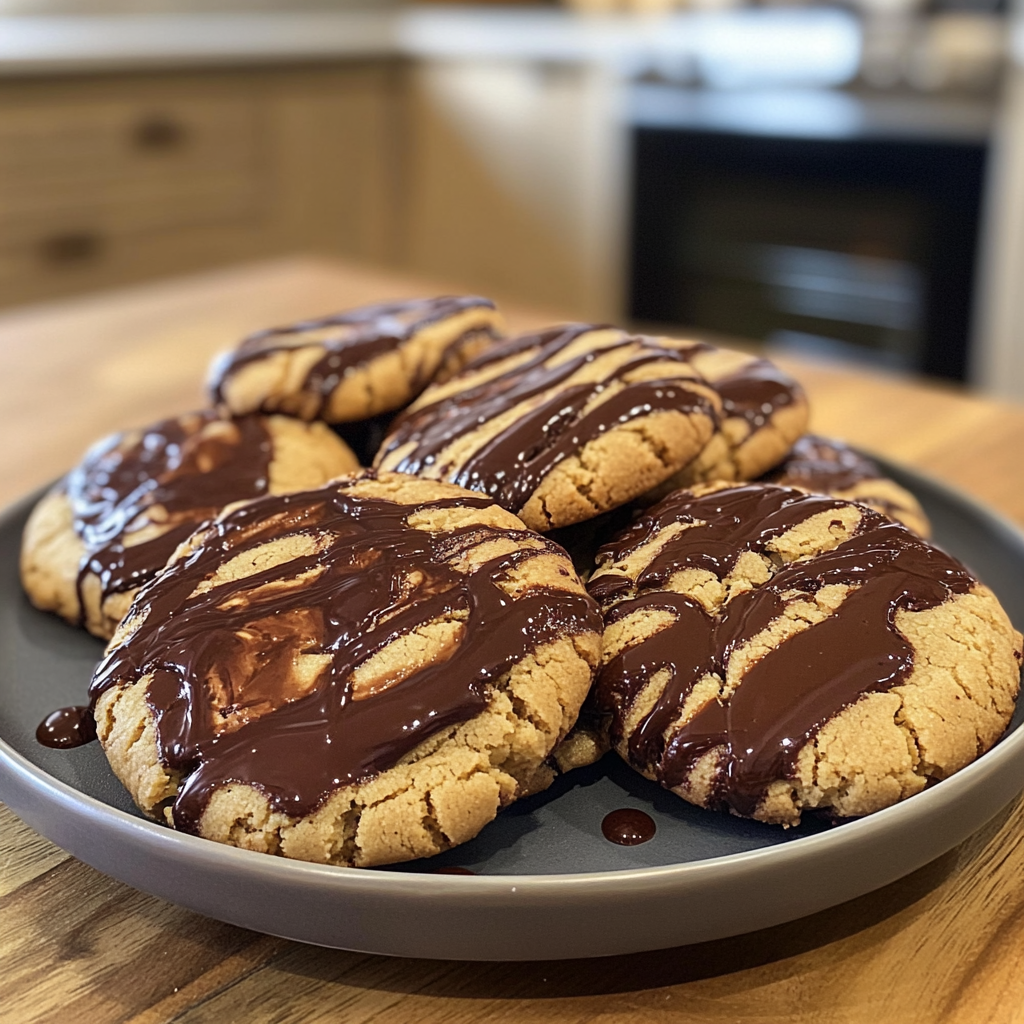 Chocolate Peanut Butter Swirl Cookies
