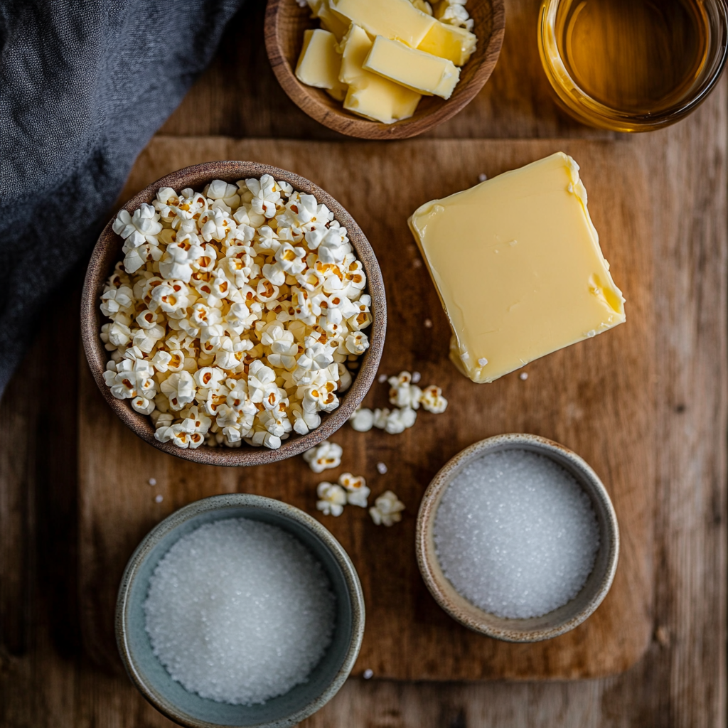 Christmas Caramel Popcorn ingredients