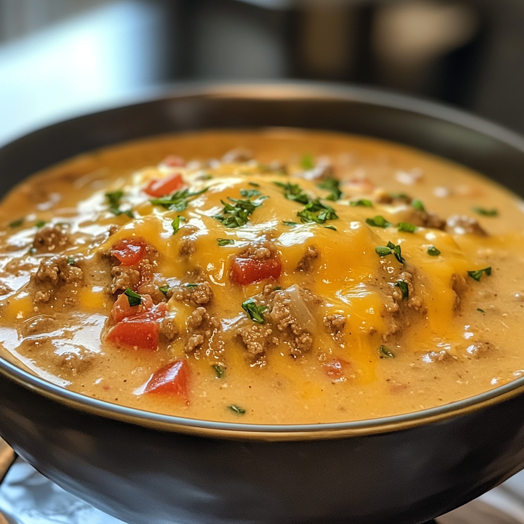 Crockpot Cheeseburger Soup