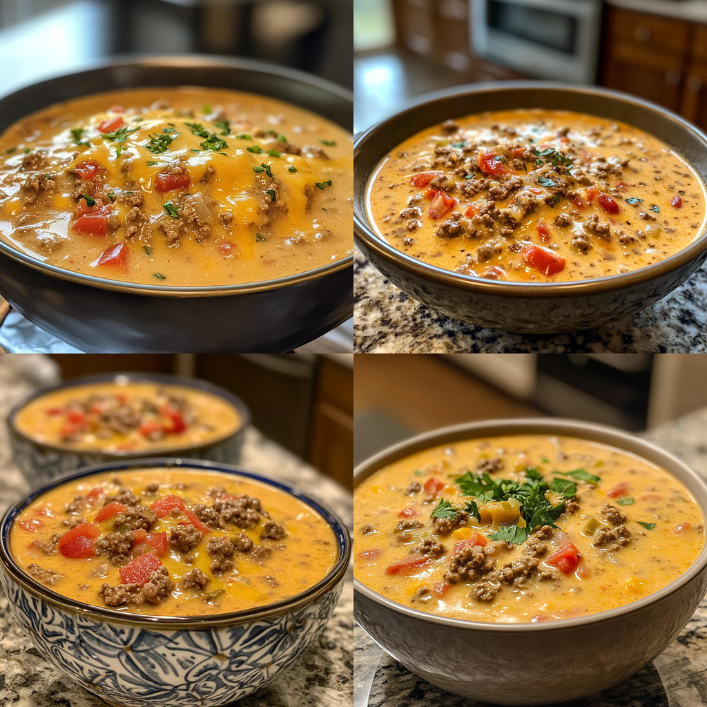Crockpot Cheeseburger Soup