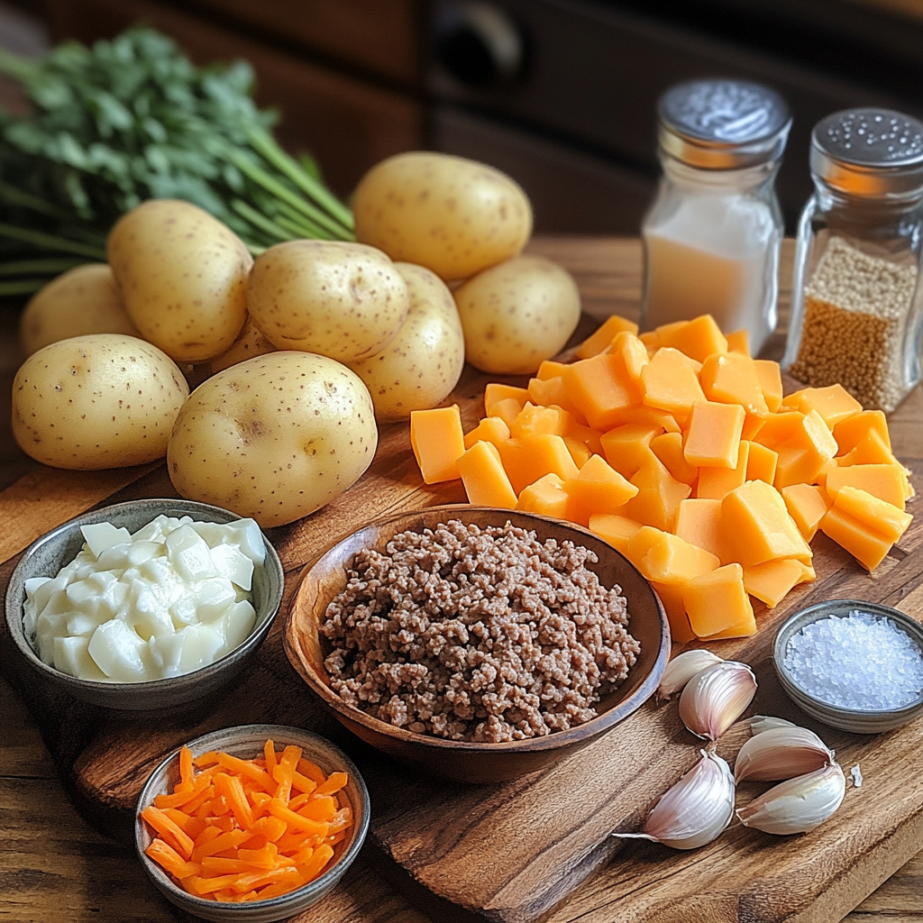 Crockpot Cheeseburger Soup ingredients