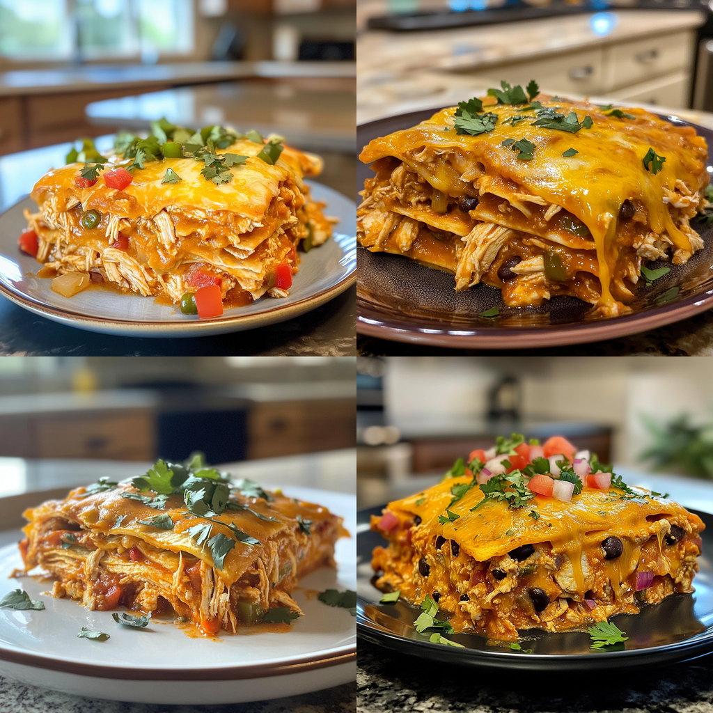 Crockpot Chicken Enchilada Casserole
