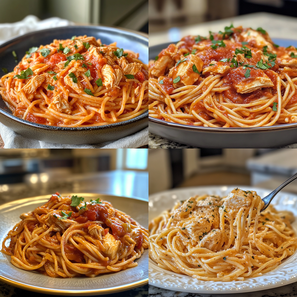 Crockpot Chicken Spaghetti