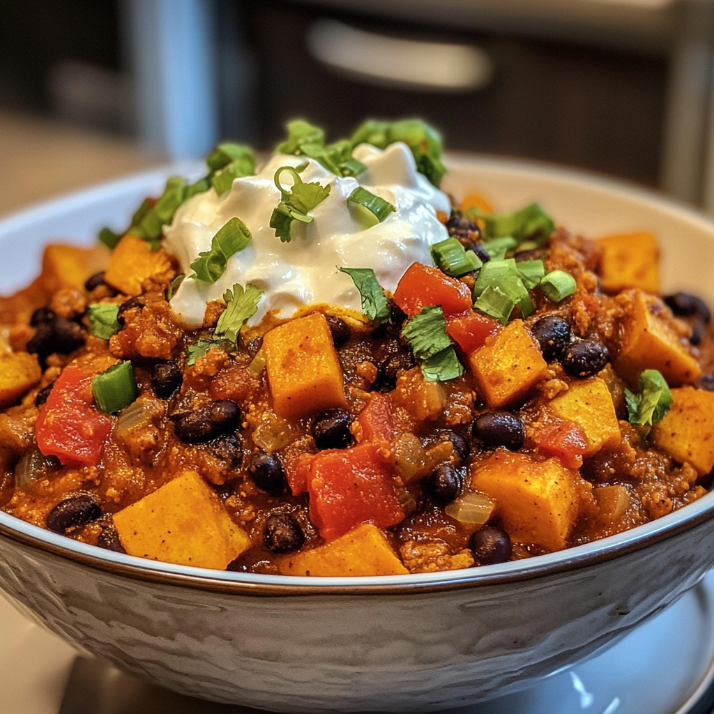 Crockpot Sweet Potato Black Bean Chili