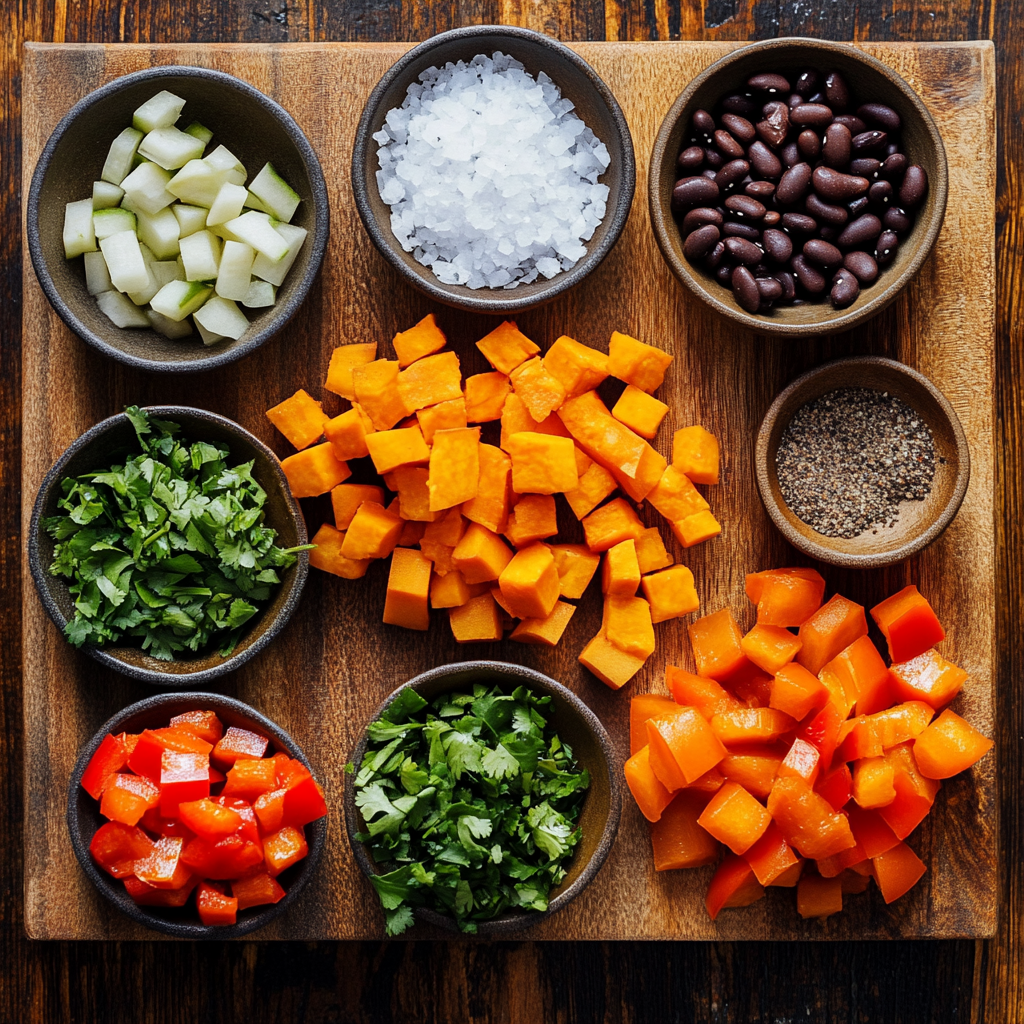 Crockpot Sweet Potato Black Bean Chili ingredients