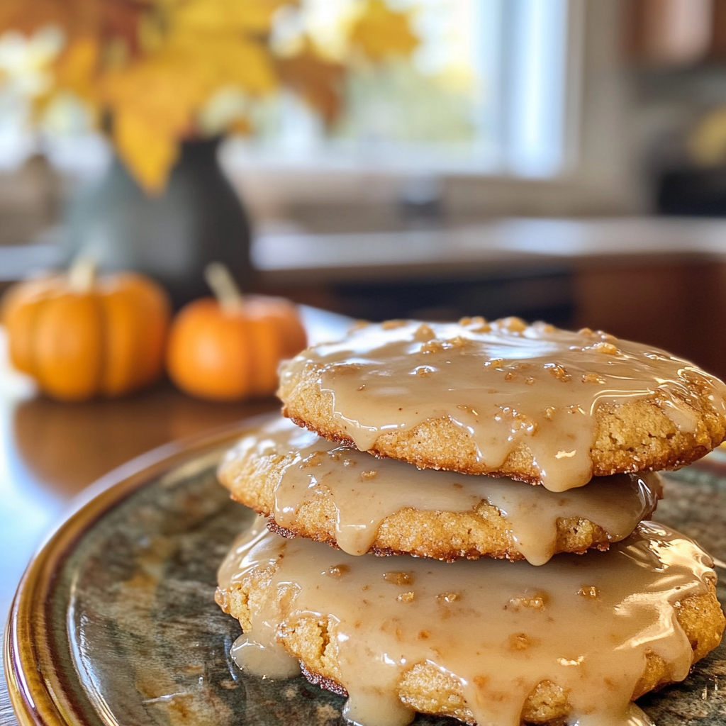 Fall Cookies with Maple Glaze