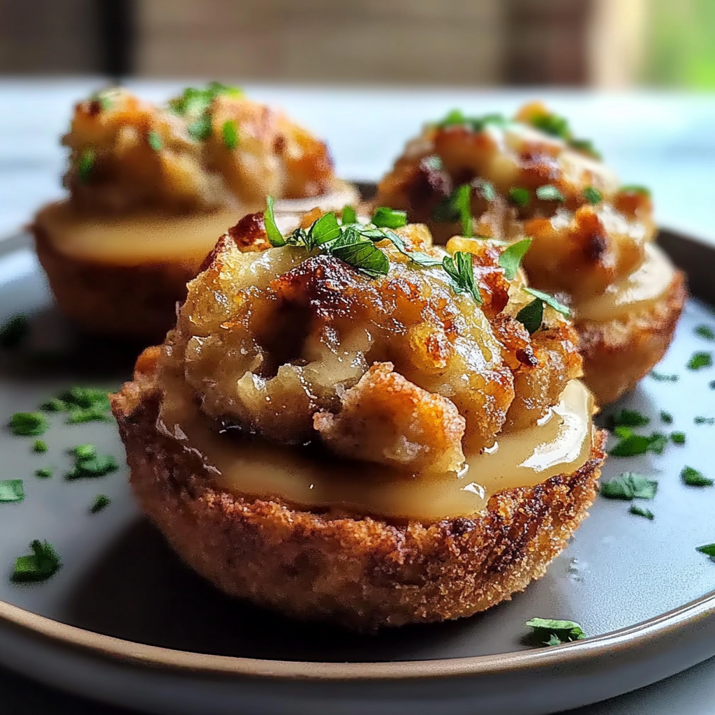 Gravy-Stuffed Stuffing Muffins