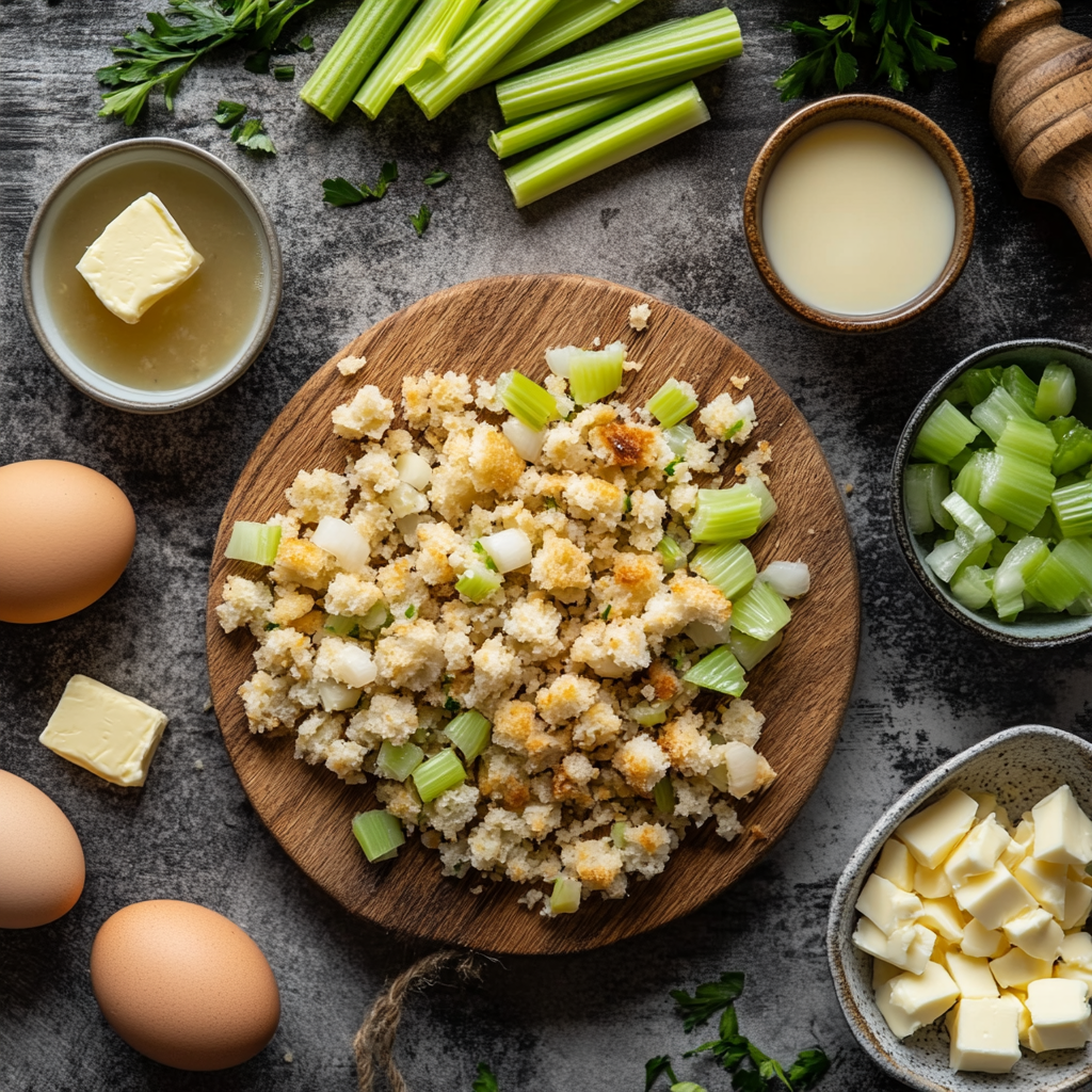 Gravy-Stuffed Stuffing Muffins ingredients