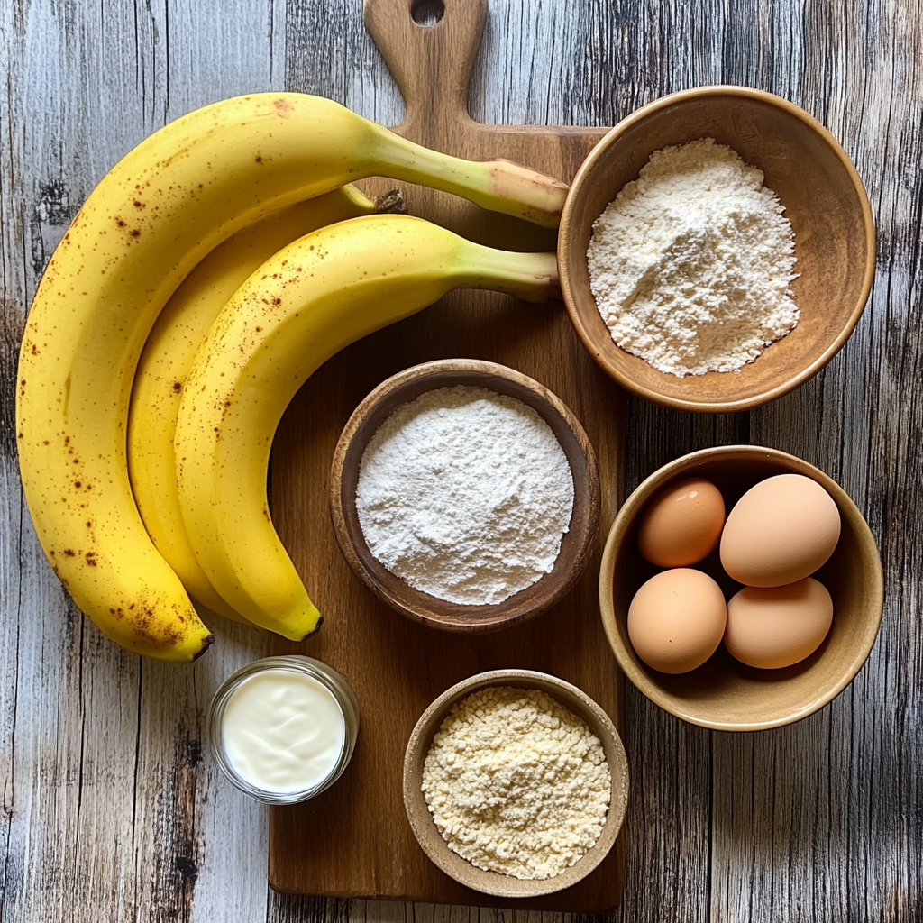 Greek Yogurt Banana Bread ingredients