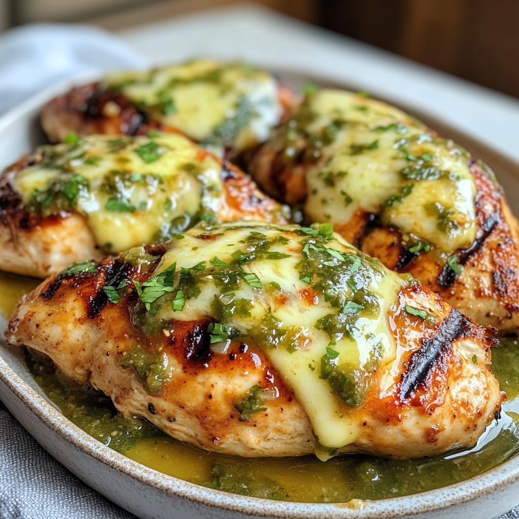 Grilled Salsa Verde Pepper Jack Chicken