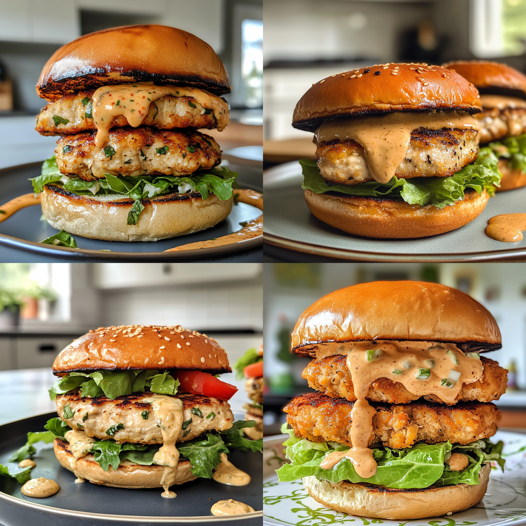 Healthy Chicken Burgers with Caesar Twist