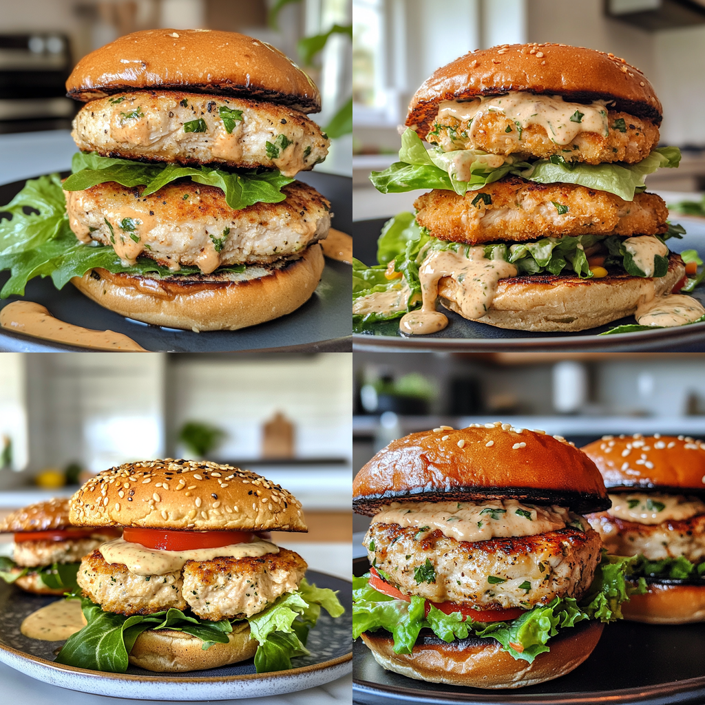 Healthy Chicken Burgers with Caesar Twist