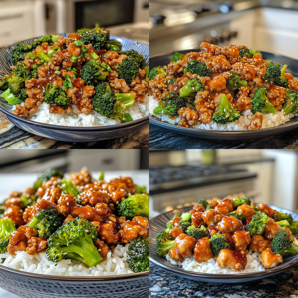 Honey Sriracha Ground Chicken and Broccoli