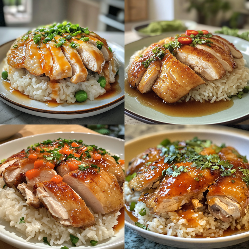 Irresistible Hainanese Chicken Rice with Juicy Chicken Thighs