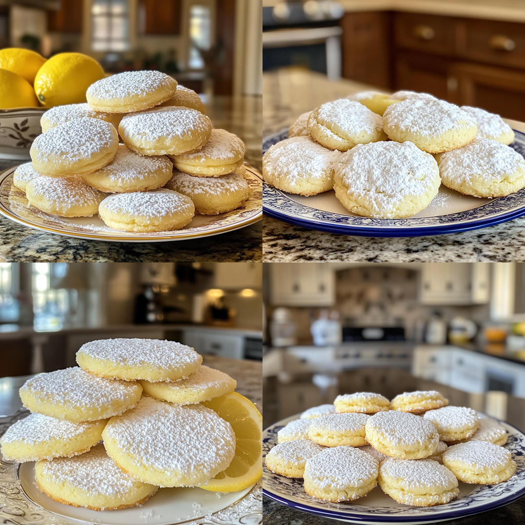 Lemon Cooler Cookies with Powdered Sugar