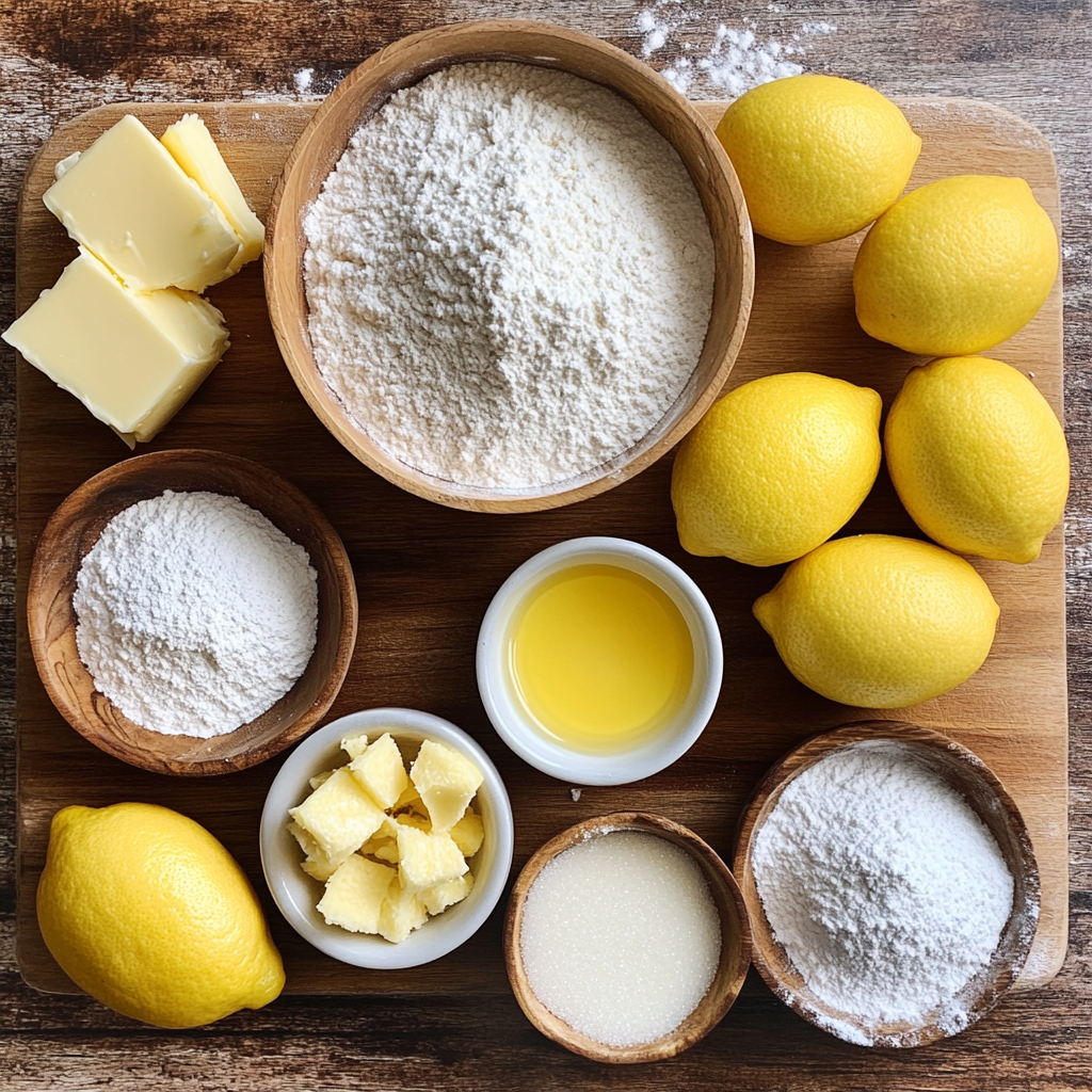 Lemon Cooler Cookies with Powdered Sugar ingredients