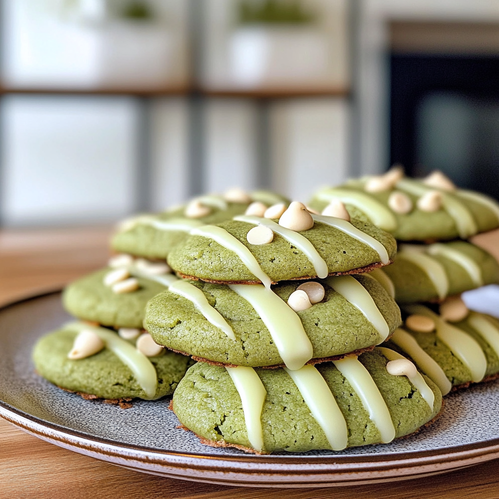 Matcha Mochi Cookies with White Chocolate Chips