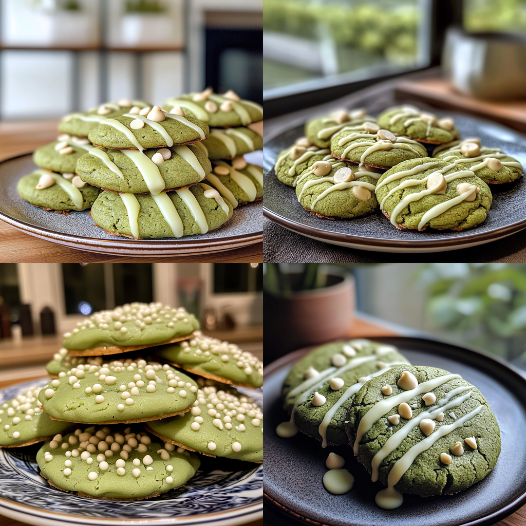 Matcha Mochi Cookies with White Chocolate Chips