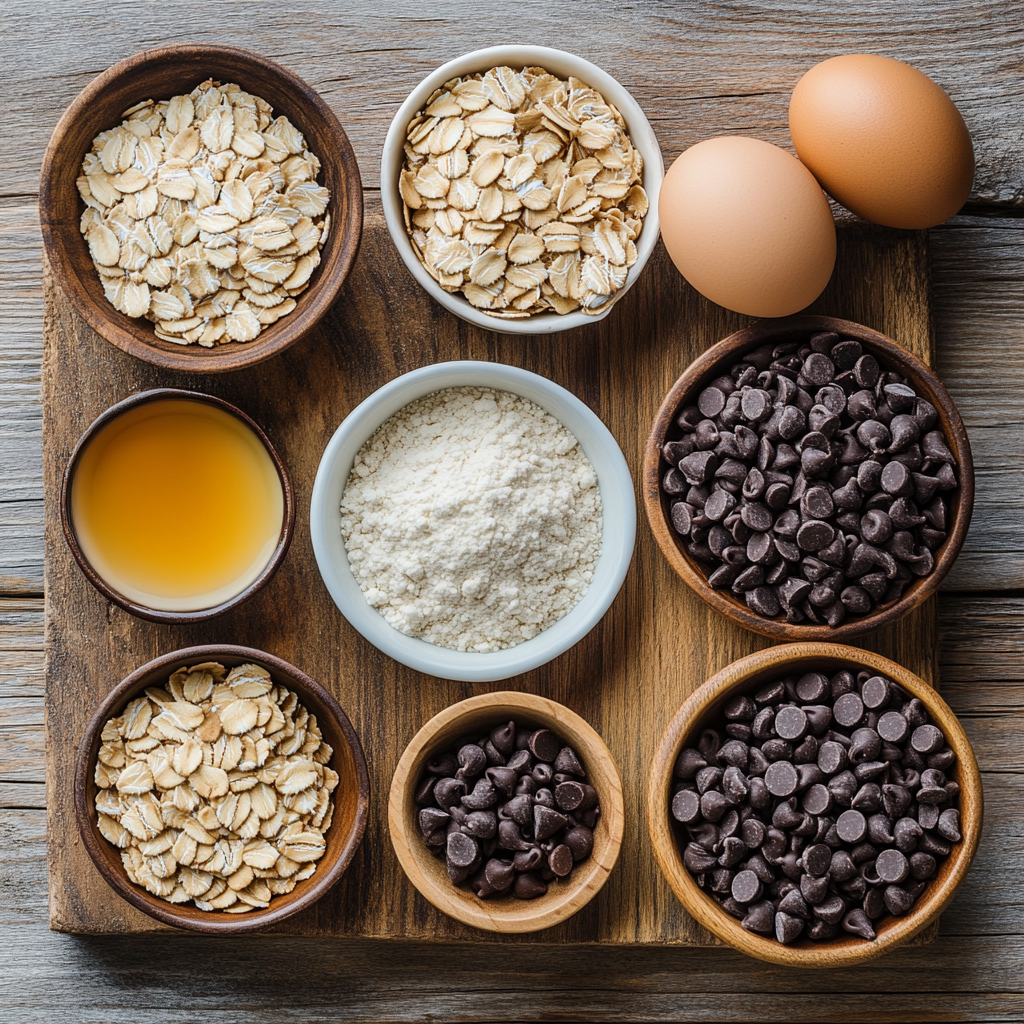 Peanut Butter Oatmeal Chocolate Chip Cookies ingredients