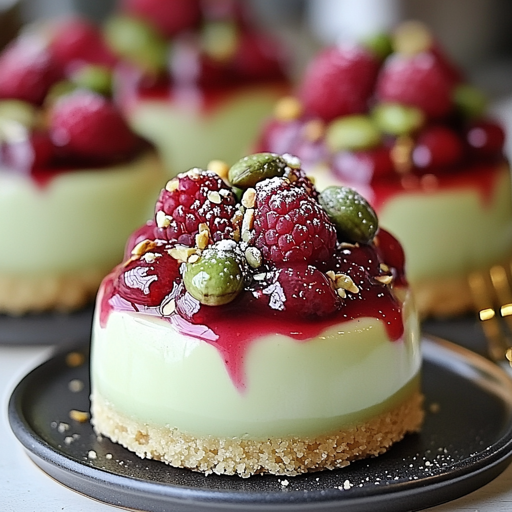 Pistachio & Raspberry Cheesecake Domes
