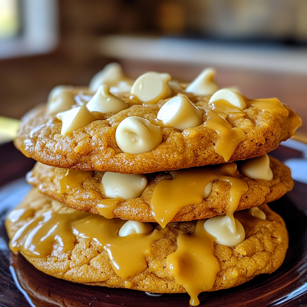 Pumpkin Cookies with White Chocolate Chips