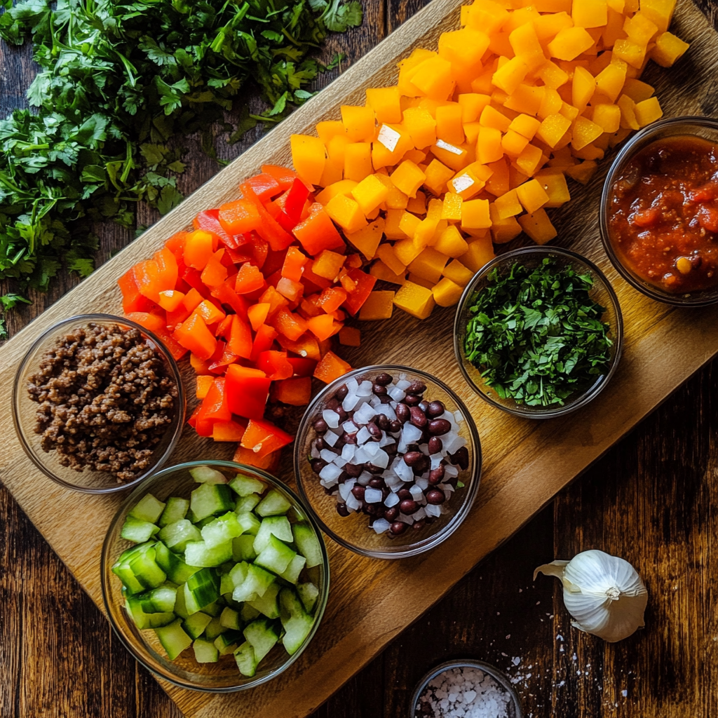 Southwestern Ground Beef Sweet Potato Skillet ingredients
