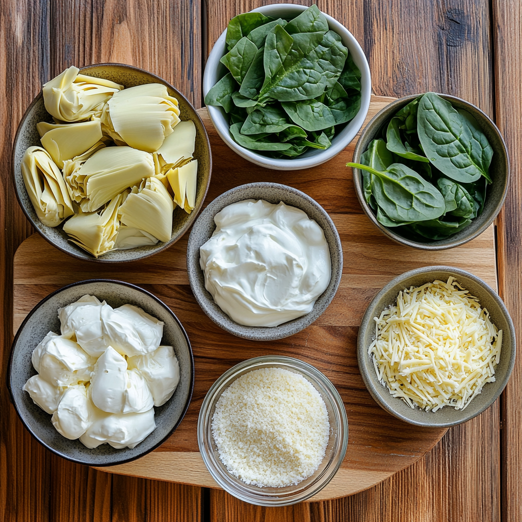 Spinach Artichoke Dip ingredients