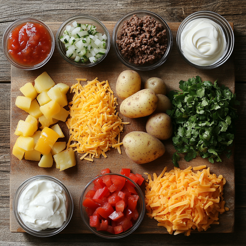 Taco Bowl with Ground Beef and Potatoes ingredients