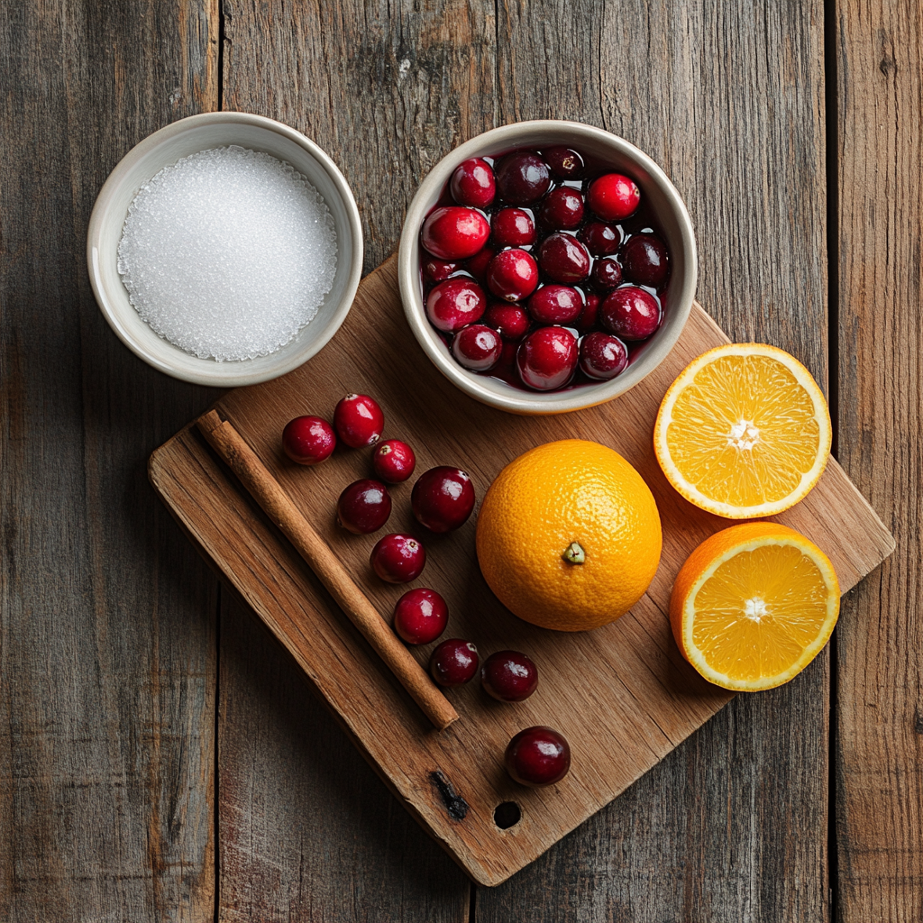 Tasty Christmas Cranberry Sauce ingredients