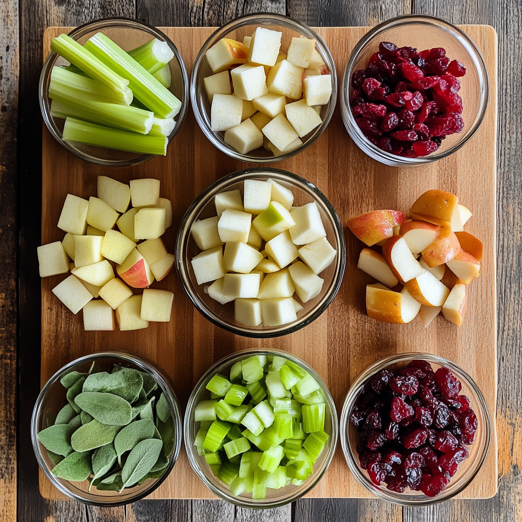 Apple Cranberry Stuffing Recipe ingredients