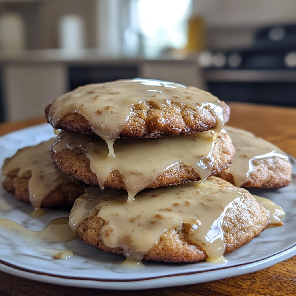 Banana Bread Cookies with Maple Glaze