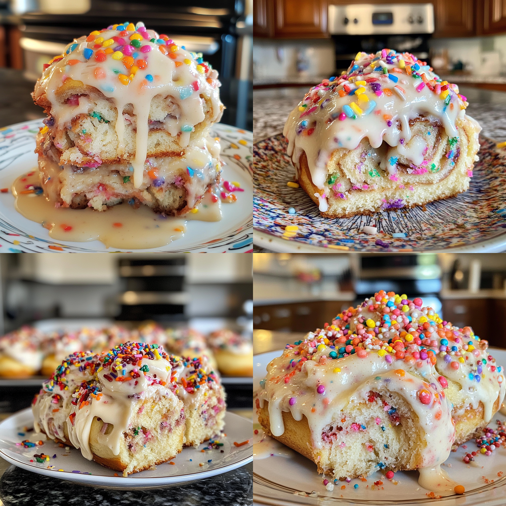Birthday Cake Cinnamon Rolls (Funfetti)
