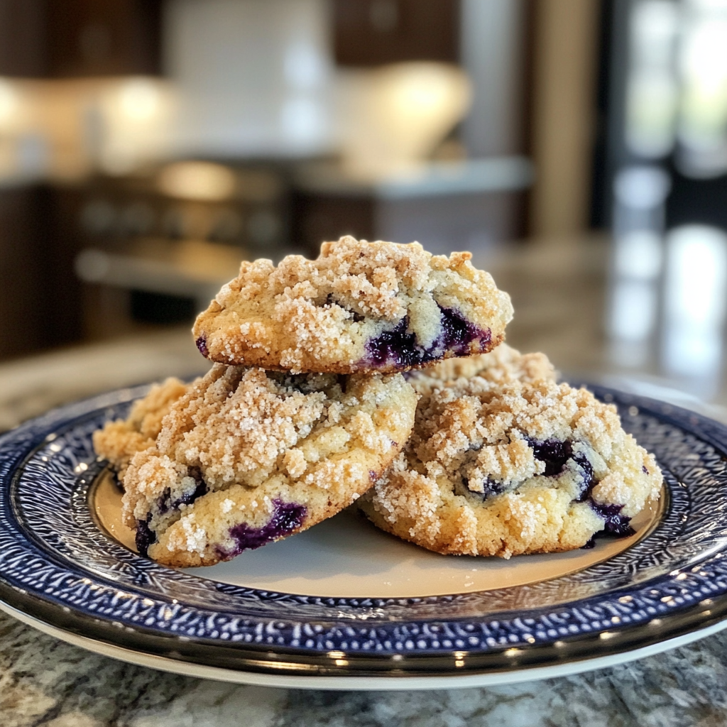 Blueberry Muffin Cookies with Streusel Topping Recipe