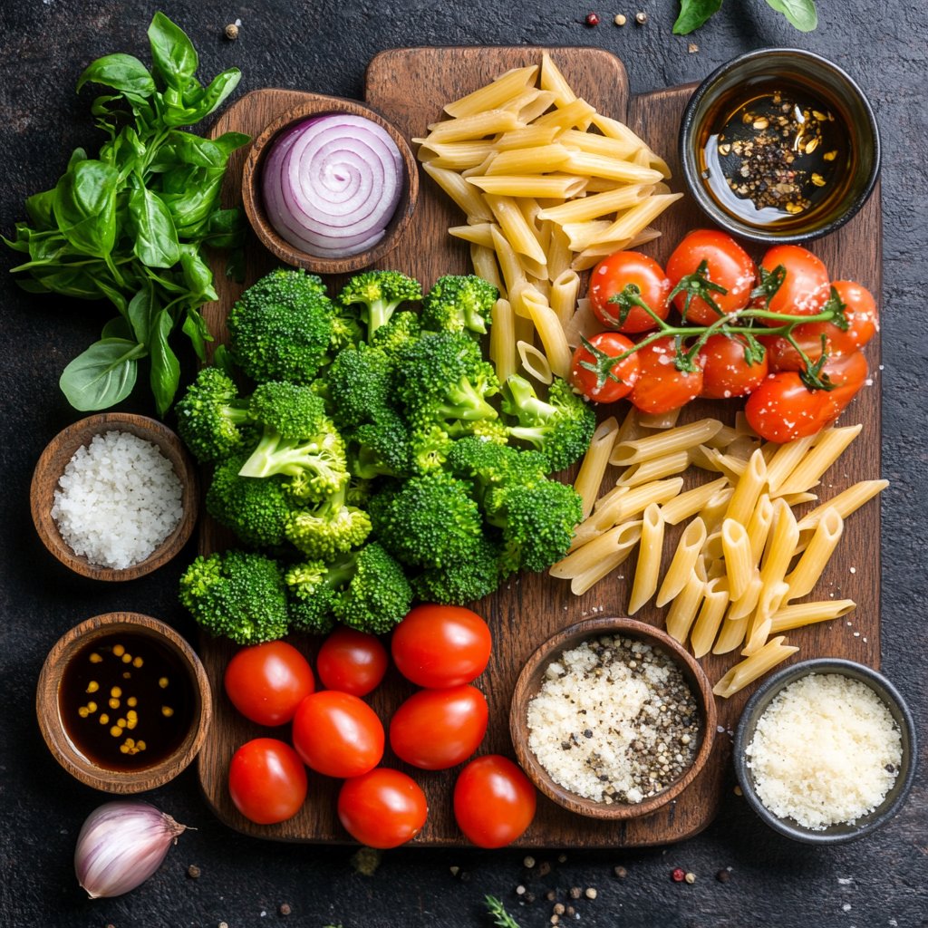 Broccoli Pasta Salad ingredients