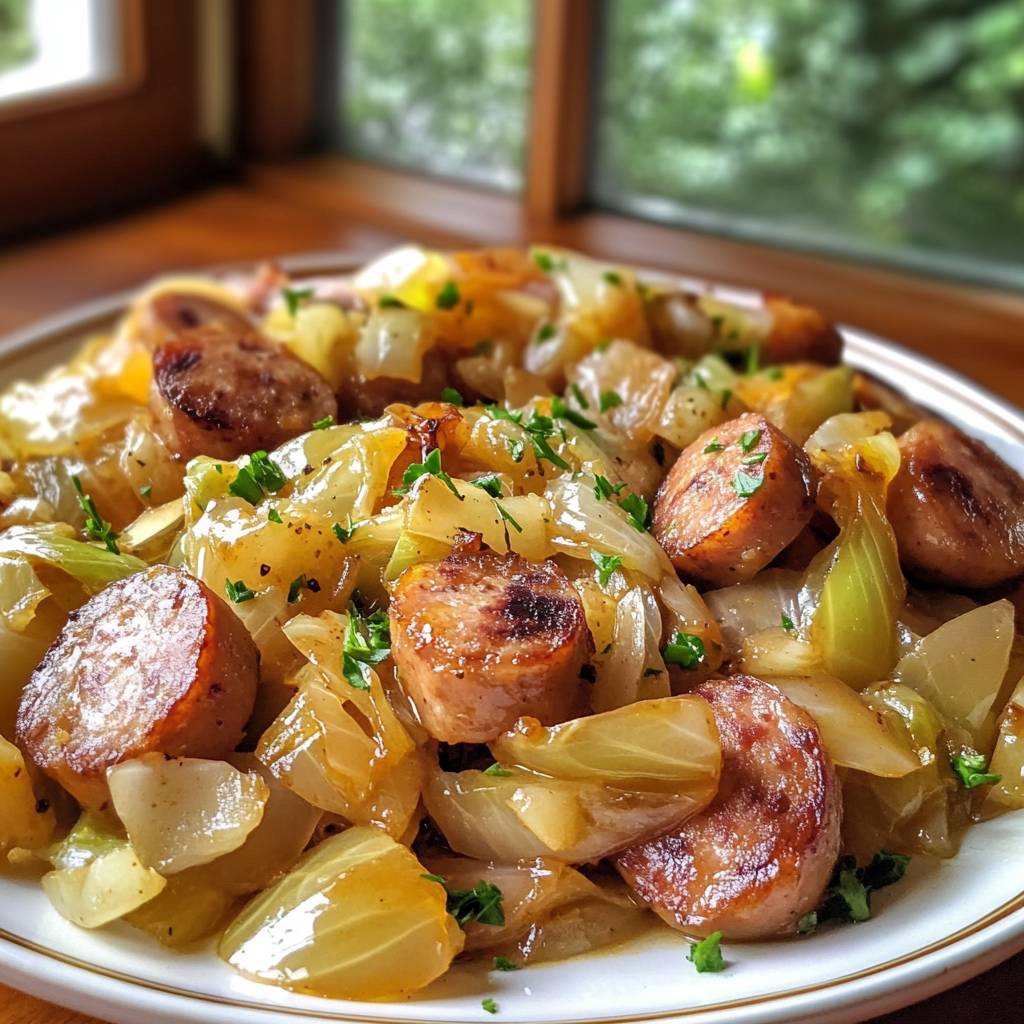 Cabbage and Sausage with Onions