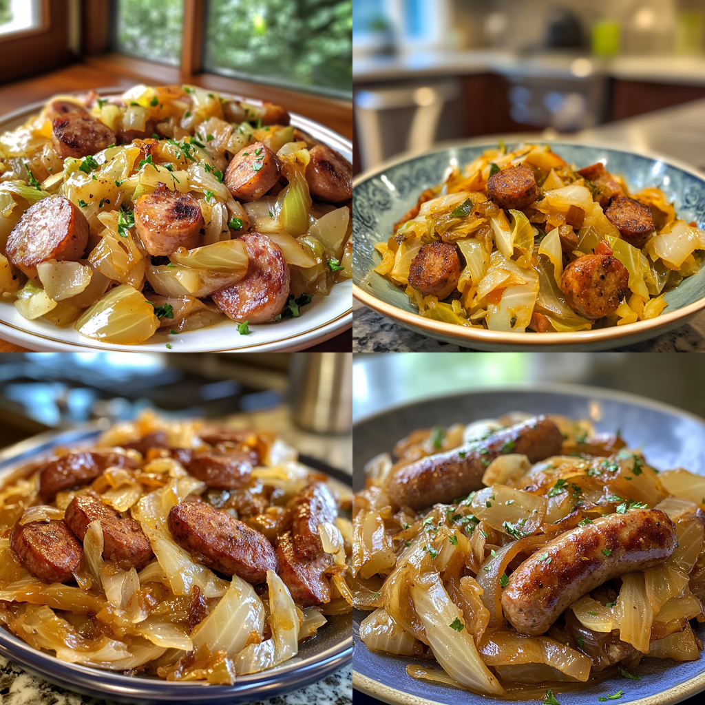 Cabbage and Sausage with Onions