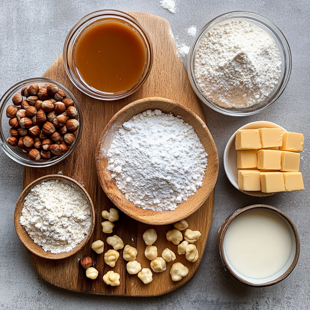 Caramel Hazelnut Linzer Cookies ingredients
