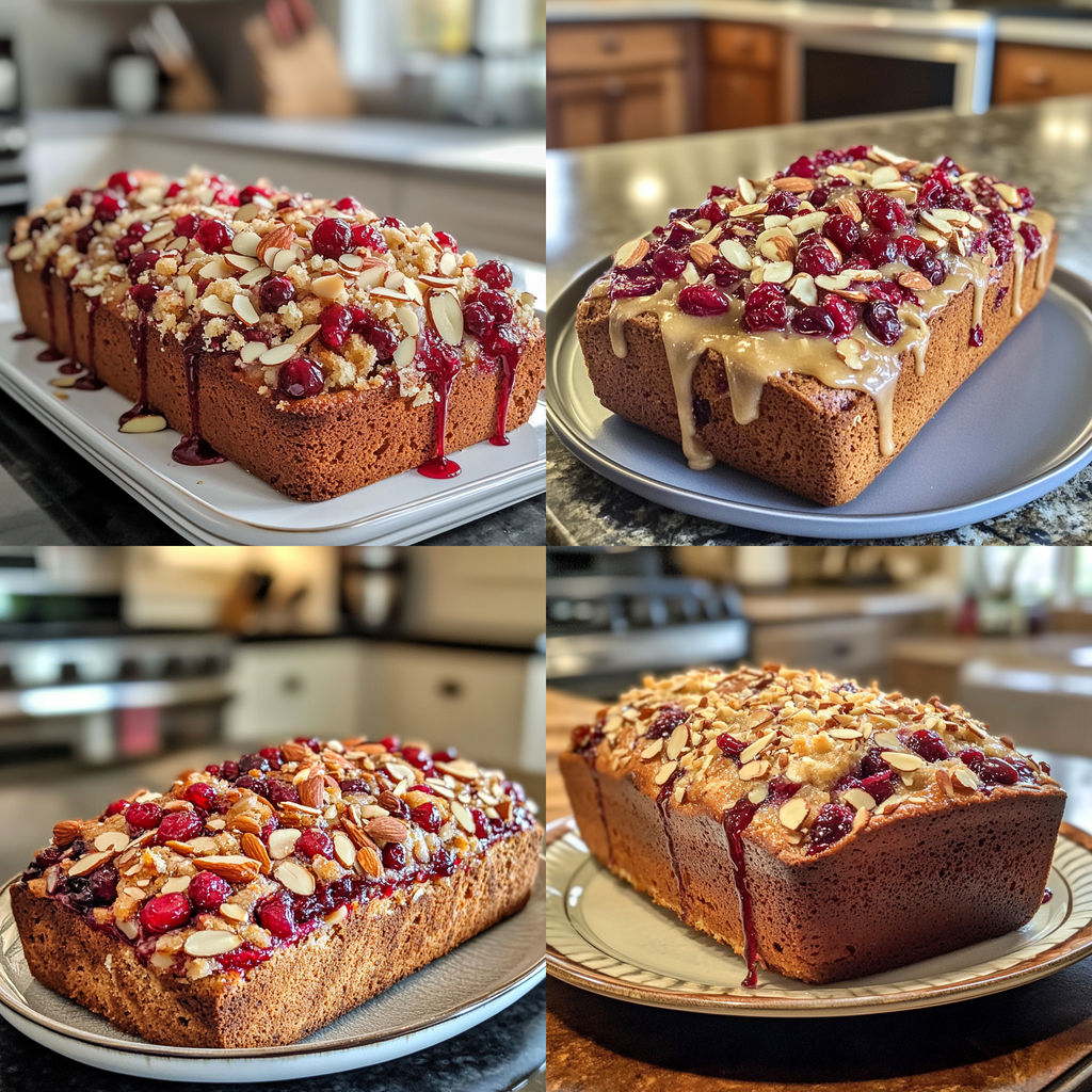 Cranberry Bread with Almond Topping