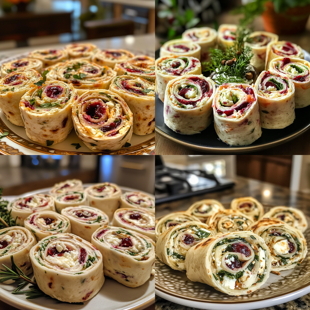 Cranberry Feta Pinwheels with Tortilla Wraps