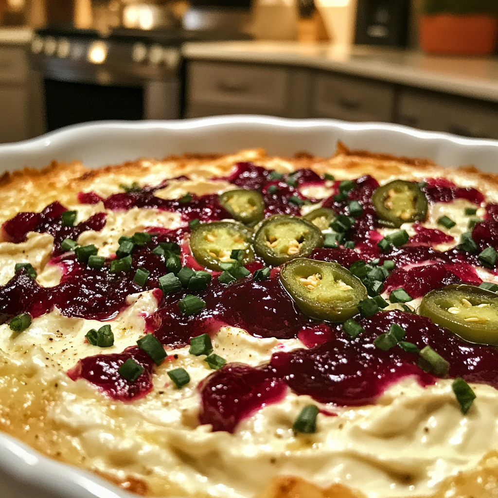 Cranberry Jalapeño Cream Cheese Dip Appetizer