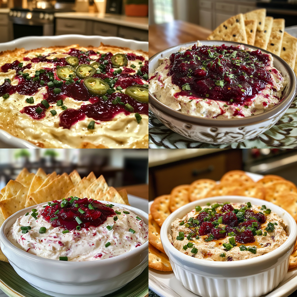 Cranberry Jalapeño Cream Cheese Dip Appetizer